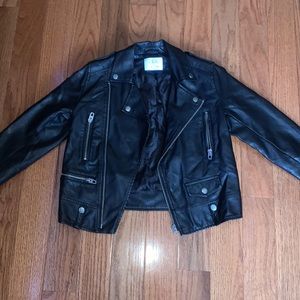 Kids Faux Leather Motorcycle Jacket